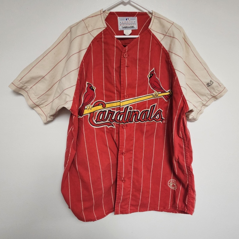 Vintage Ozzy Smith Mirage St Louis Cardinals Baseball Jersey Size Large MLB